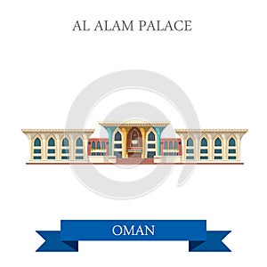 Al Alam Palace in Muscat Oman vector flat attraction travel