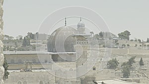 Al-Aqsa Mosque holy old city Jerusalem on the Temple Mount, timelapse.