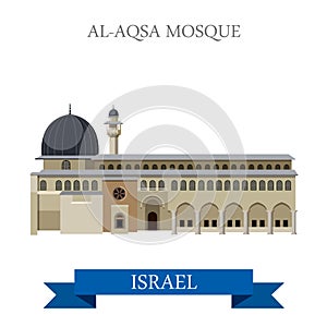 Al-Aqsa Mosque Israel vector flat attraction landmarks