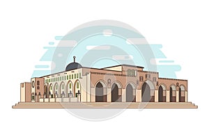 Al Aqsa Mosque jerusalem vector illustration