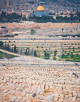 Al-Aqsa Mosque and the old Jewish cemetery