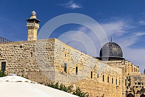 Al Aqsa Mosque, third holiest site in Islam on Temple Mount at the Old City . Jerusalem photo