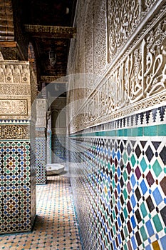 Al-Attarine Madrasa, Fez medina, Morocco. It was built by the Marinid sultan Uthman II Abu Said in 1323-5