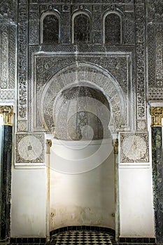 Al-Attarine Madrasa, Fez medina, Morocco. It was built by the Marinid sultan Uthman II Abu Said in 1323-5