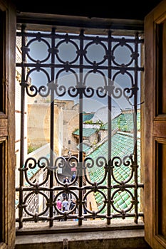 Al-Attarine Madrasa, Fez medina, Morocco. It was built by the Marinid sultan Uthman II Abu Said in 1323-5