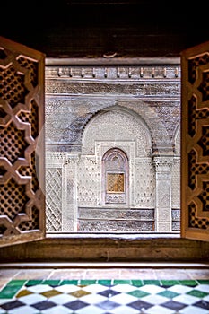 Al-Attarine Madrasa, Fez medina, Morocco. It was built by the Marinid sultan Uthman II Abu Said in 1323-5