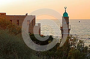 Al-Bahr Mosque or Sea Mosque in Old City of Jaffa, Tel-Aviv