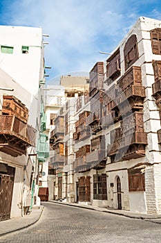 Al-Balad old town with traditional muslim houses, Jeddah photo