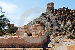 Al Bidya historical mosque and fort in emirate of Fujairah in UAE