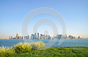 Al Dafna or Doha business district commercial skyline