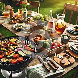 Al Fresco Feast: Colorful BBQ Delights in Outdoor Setting