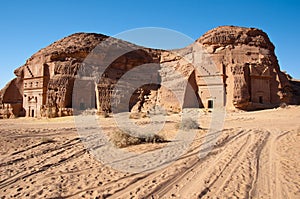 Al Hijr archaeological site Madain Saleh in Saudi Arabia photo