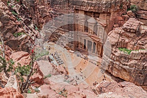 Al Khazneh temple (The Treasury) in the ancient city Petra, Jord