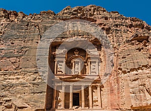 Al Khazneh or The Treasury in nabatean city of petra jordan