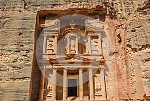 Al Khazneh or The Treasury in nabatean city of petra jordan