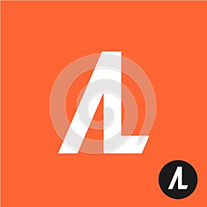 AL letters symbol. A and L letters ligature.