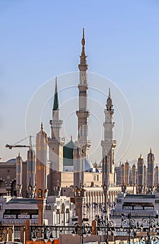 Al-Masjid an-Nabawi in Medina also called Prophet Muhammad Mosque Roza-e-Rasool PBUH, Saudi Arabia