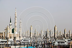 Al-Masjid an-Nabawi in Medina also called Prophet Muhammad Mosque Roza-e-Rasool PBUH, Saudi Arabia