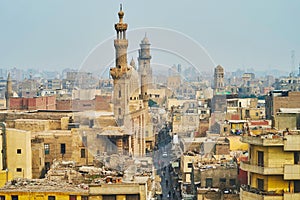 Al Muizz street from the top, Cairo, Egypt photo