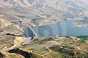 Al Mujib dam on Wadi Mujib river River Arnon photo