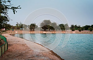 Al Qudra lakes in the Dubai desert in the UAE photo