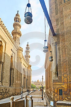 Al-Rifai ` Mosque through the oil lamps, Cairo, Egypt