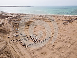 Al Zubarah, ruined ancient Arabian town, north-western coast of the Qatar peninsula, Al Shamal. Middle East. Persian Gulf.