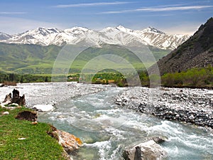 The Ala Archa National Park in the Tian Shan mountains of Bishkek  Kyrgyzstan photo