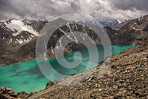 Ala-kul lake in Tian Shan mountains