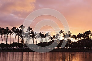 Ala moana sunset in hawaii