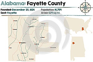 Alabama: Fayette county map