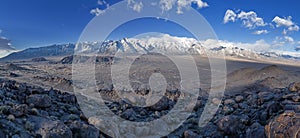 Alabama Hills And High Sierra Mountains Panorama photo