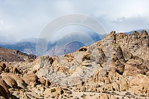 Alabama Hills Recreation Area in Lone Pine California features a rock shape heart