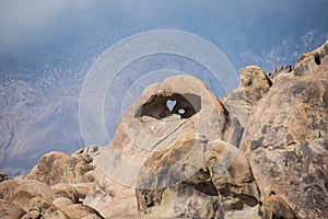 Alabama Hills Recreation Area in Lone Pine California features a rock shape heart