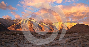 Alabama Hills Sunset Sierra Nevada Range California Mountains