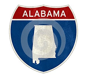 Alabama Interstate road sign map