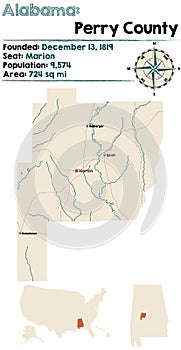 Alabama: Perry county map