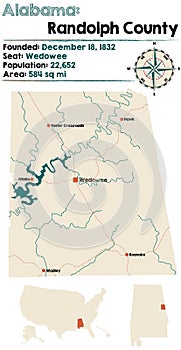 Alabama: Randolph county map