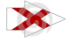 Alabama Sate Flag Pointing Arrow