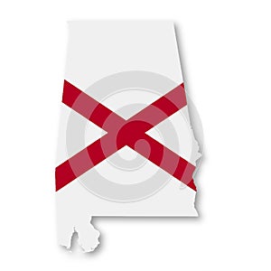Alabama State Flag Map Illustration