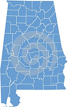 Alabama State map by counties