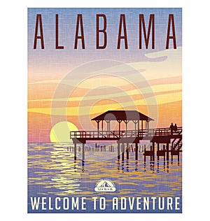 Alabama, United States travel poster