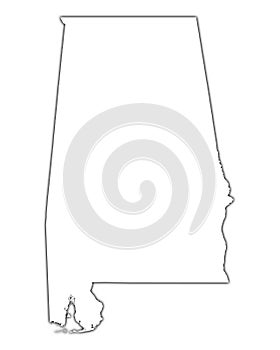 Alabama (USA) outline map