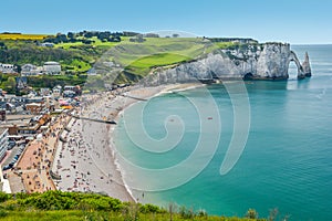 The Alabaster Coast of Etretat, Normandy, France.