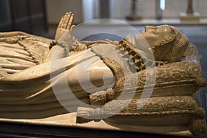 Alabaster effigy of medieval lady photo