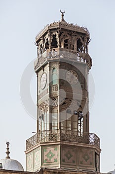 Alabaster Mosque Clocktower Cairo Egypt photo