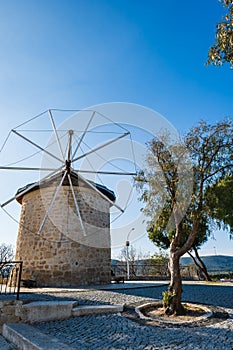 Alacati windmills in Alacati Town near Izmir, Turkey