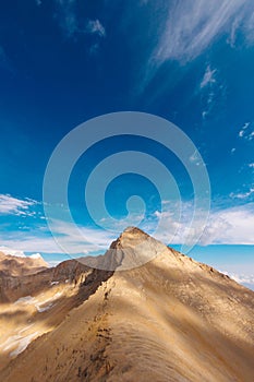 Aladaglar National Park. Cloudy mountain landscape. Transmountain trips. Trekking Aladaghlar. Turkey