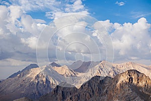 Aladaglar National Park. Cloudy mountain landscape. Transmountain trips. Trekking Aladaghlar. Turkey