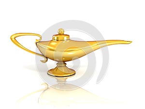Aladdin magic lamp 3d illustration